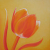 "Orange - Tulpe" 2014, Acryl auf Leinwand, 80x80cm,