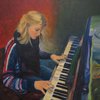 La pianiste –  Die Klavierspielerin, 70x73cm, 2017, Acryl auf Leinwand