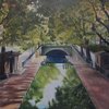 Une pause au canal –  Eine Pause am Kanal, 80x80cm, 2016, Acryl auf Leinwand