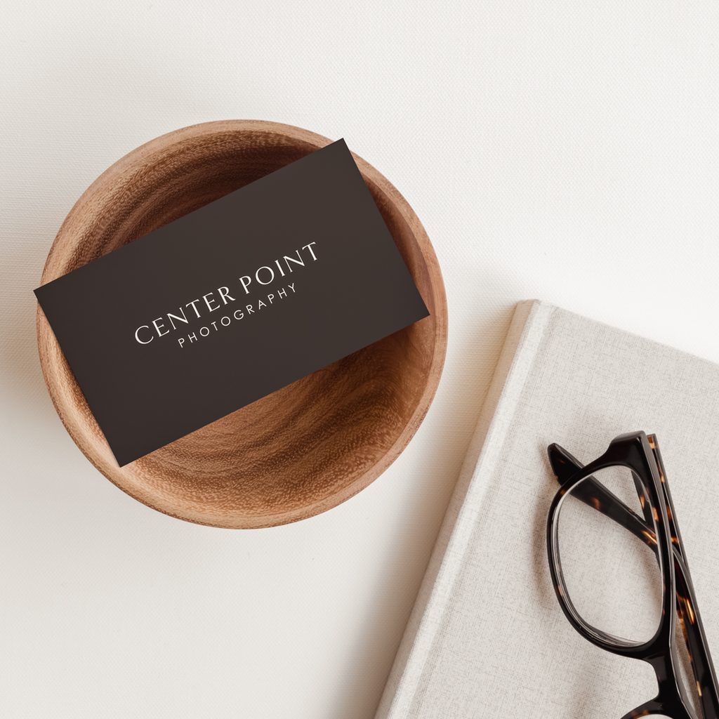 Mockup of business card designs for Center Point Photography
