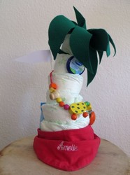 Windelpalme basteln, Anleitung Windelpalme, Windelfiguren Palme, Palme aus Pampers