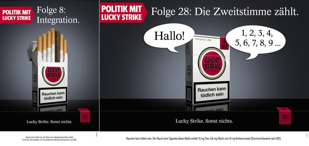 Werbetexter Hamburg textet Plakat für Lucky Strike