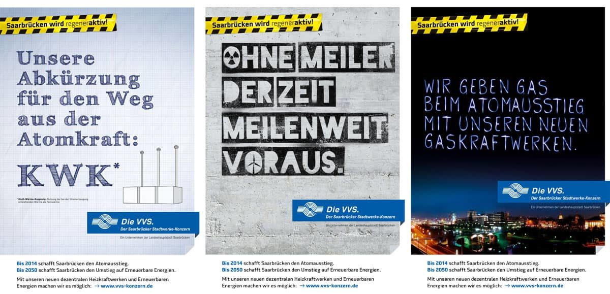 Werbetexter Hamburg textet Plakatmotive für einen regionalen Energieversorger im Saarland