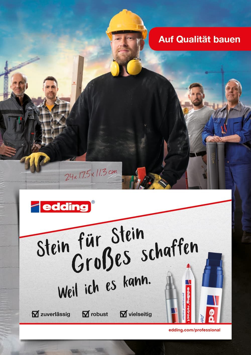Werbetexter Hamburg textet B2B-Kampagne für edding Marker (Zielgruppe: Handwerker)
