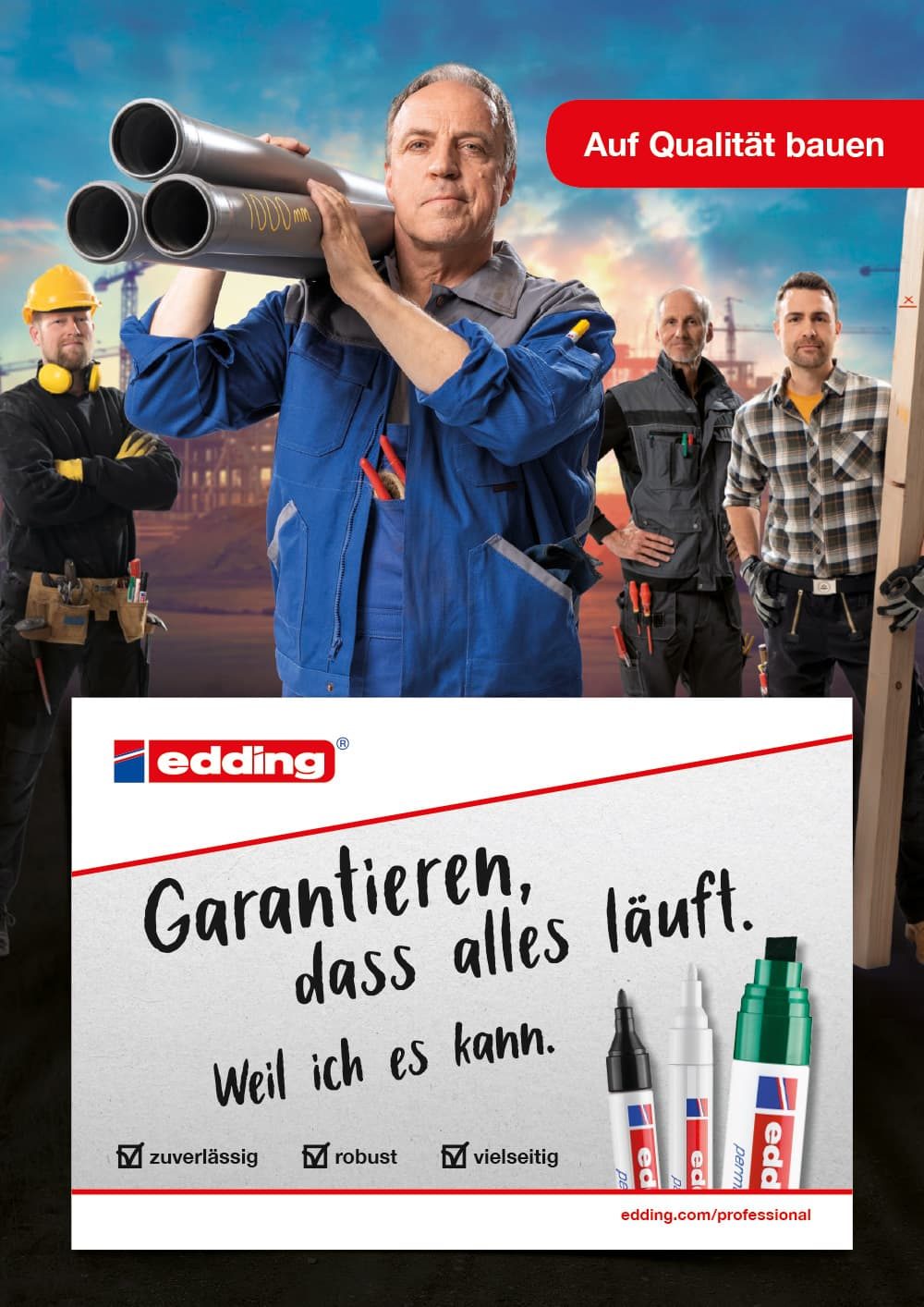 Werbetexter Hamburg textet B2B-Kampagne für edding Marker (Zielgruppe: Handwerker)