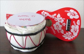 Windelgeschenke selber basteln mit Bastelanleitung für viele verschiedene Windelgeschenke und individuelle Windelfiguren. Windeltrommel, Windelgitarre und Windelschlagzeug, Windelauto, Windeltorte und vieles mehr