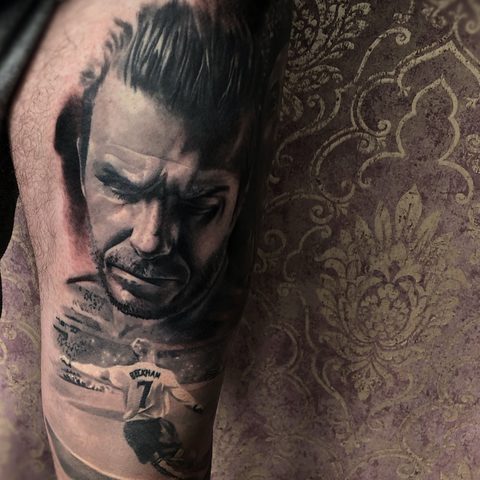 Kristof, Kondrat, Selfmade, Tattoo, Berlin, Vegan, Realistic, Portrait, Beckham, Football