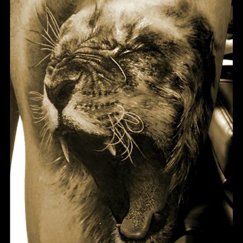 Selfmade Tattoo Berlin Zsofia Belteczky loewe lion roar