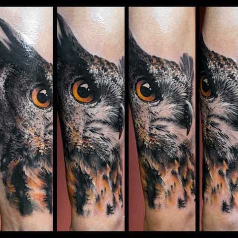 Selfmade Tattoo Berlin Zsofia Belteczky owl eule nature