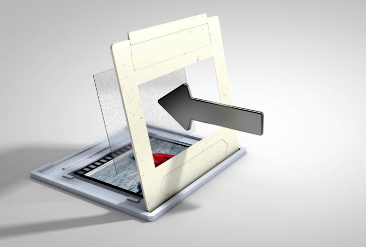 Dias scannen auch bei Glasrahmen