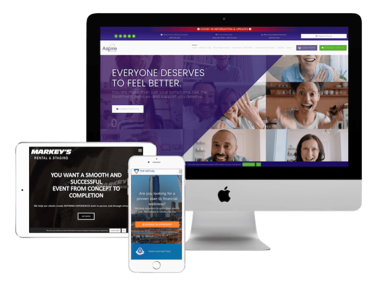 Multi-website mockup on multiple devices
