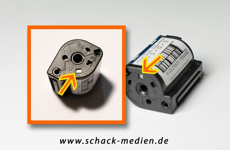APS-Kassette Markierungsfenster Status 1 bis 4